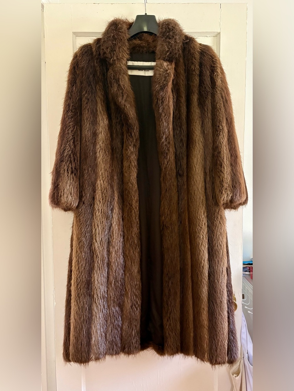 Vintage Brown Beaver Full-Length Fur Coat
